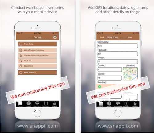 Snappii Warehouse Inventory and Shipment App
