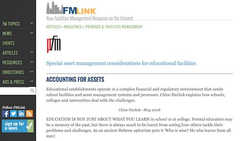 Special Asset Management Considerations for Educational Facilities Accounting for Assets