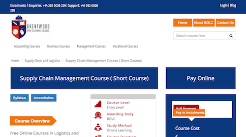 Supply Chain Management Course (Short Course)