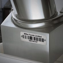 Stainless steel barcode label