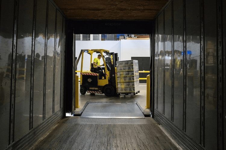 Forklift in Warehouse