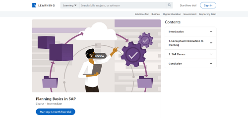 Planning Basics in SAP (LinkedIn Learning)