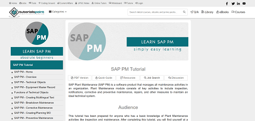 SAP PM Tutorial (TutorialsPoint)