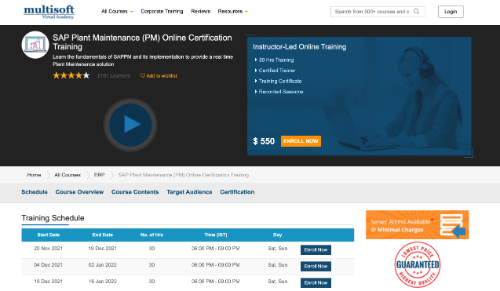 SAP Plant Maintenance (PM) Online Certification Training (Multisoft Virtual Academy)