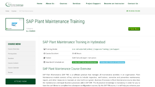 SAP Plant Maintenance Training (eCorp Trainings)
