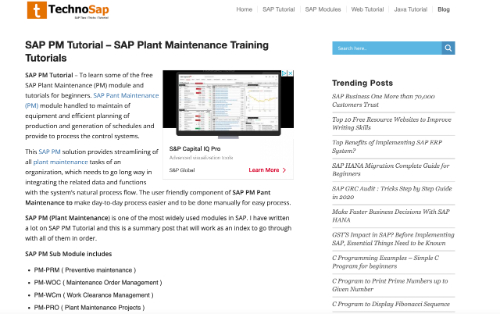 SAP Plant Maintenance Training Tutorials (TechnoSap)