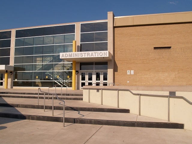 Administration entrance to a school facility