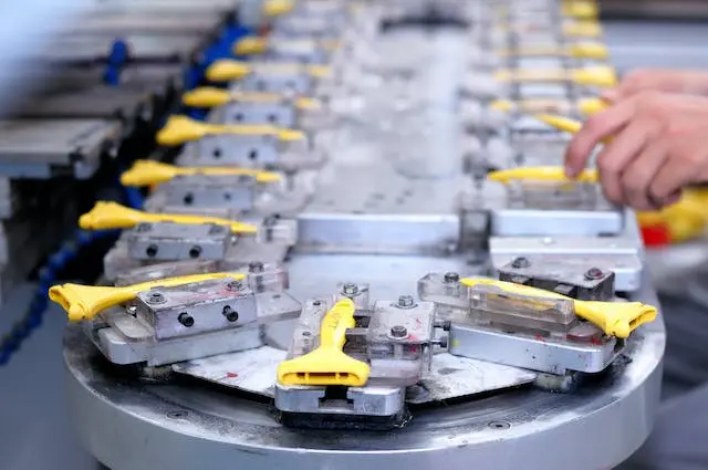 A razor blade production line