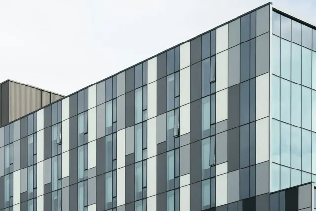 Exterior view of an office building