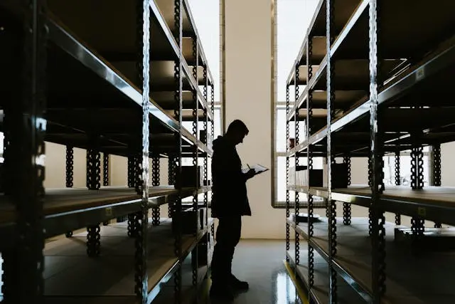 An employee in a warehouse