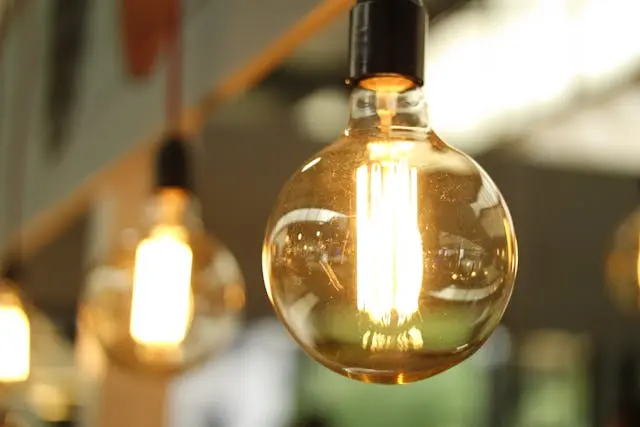 Close-up view of a light bulb